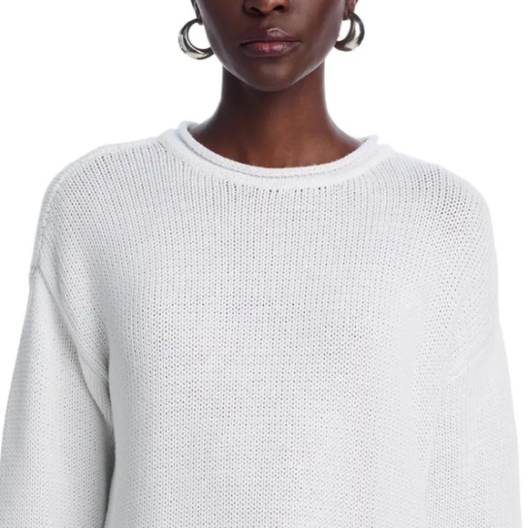 AQUA White Cotton Roll Neck Sweater – Size Large – NWT - Picture 6 of 7